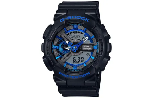 CASIO G Shock Quartz Movement Resin Strap Watch Men's Watches Black Dial