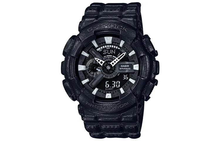 CASIO Men Liquid Crystal/Analog Dual Display Series Black Watch GA-110BT-1A