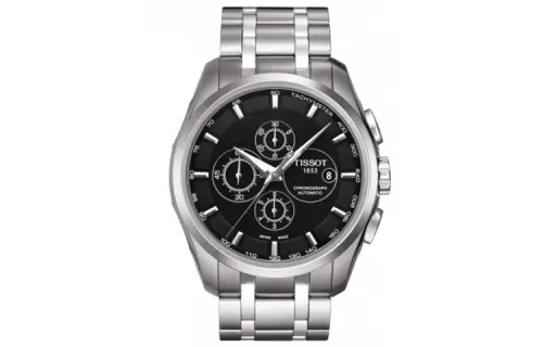 TISSOT Kutu Collection Mechanical Movement 100m Waterproof Men's Watch 43mm Black Dial Stainless Steel Case