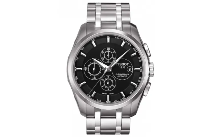 TISSOT Kutu Collection Mechanical Movement 100m Waterproof Men's Watch 43mm Black Dial Stainless Steel Case