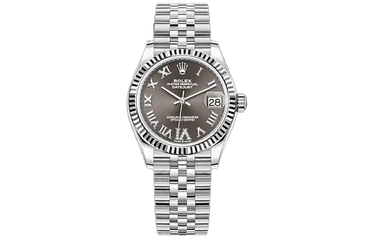 ROLEX Datejust Collection Gray Diamond Log Automatic Mechanical Movement Women's Watch 31mm Gray Dial