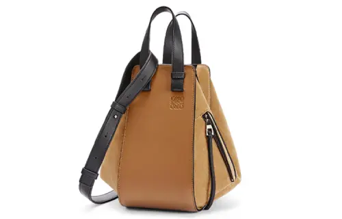 LOEWE Hammock Pebble Texture Cow Leather Hammock Bag, Shoulder Bag, Crossbody Bag, Handbag Small Women's Brown