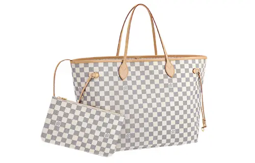 LOUIS VUITTON Canvas With Leather Tote Bag, Shopping Bag, Combo Bag, One Shoulder Handbag Large Women's White