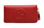 GUCCI Soho Leather Wallet Regular Women's Red
