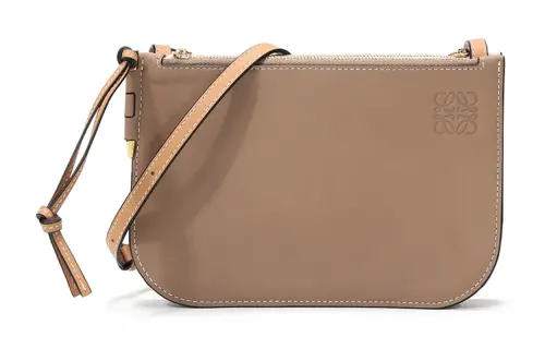 LOEWE Cow Leather Shoulder Bag Regular Women's Mocha Light Oat