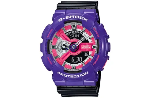 CASIO Men Liquid Crystal/Analog Dual Display Series Purple Watch GA-110NC-6A