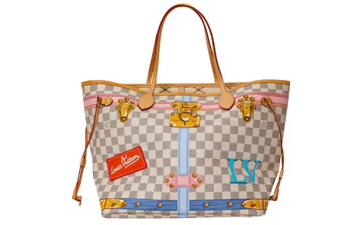 LOUIS VUITTON NEVERFULL Checkerboard Illustration Print Tote Combo Bag Shoulder Bag, Crossbody Bag, Handbag Women's