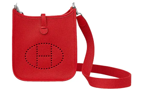 HERMES Evelyne Maurice Bullock Leather Crossbody Bag, Shoulder Bag 16 Women's 5X Rouge Piment Pepper Red