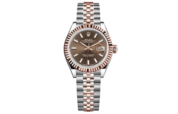 ROLEX Rolex, mechanical waterproof mechanism, women's watch, coffee dial, case, 100meter, Switzerland, 28mm