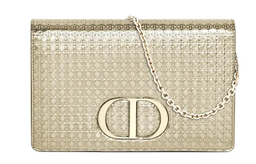 DIOR Calfskin Shoulder Bag Women's Stardust Gold