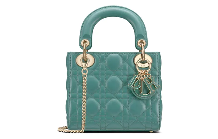 DIOR Lady Dior Sheepskin Handbag, Shoulder Bag, Crossbody Bag, Handbag Mini Women's Moss Green