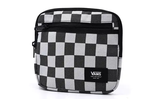Vans Polyester Shoulder Bag, Crossbody Bag Regular Men's Black White