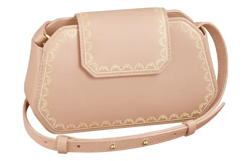 CARTIER Guirlande Calfskin Shoulder Bag, Crossbody Bag Extra Mini Women's Beige Pink