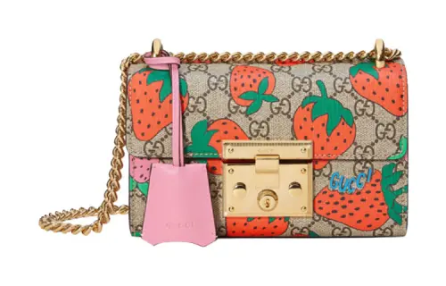 GUCCI Padlock Canvas Box Bag, Lock Bag, Shoulder Bag, Crossbody Bag Small Women's Ebony/Pink