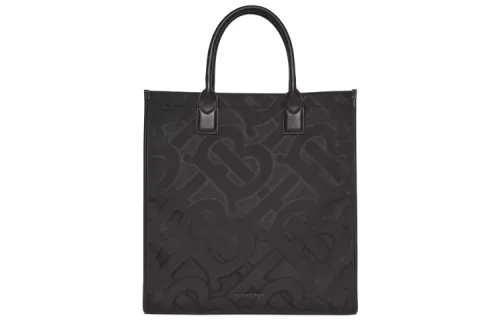 Burberry Cotton Detail Sheet Music Bag, Tote Bag, Shopping Bag, Shoulder Bag, Handbag Regular Men's Black