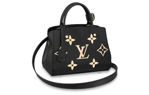 LOUIS VUITTON Montaigne Cow Leather Montaigne Bag, Crossbody Handbag, Shoulder Bag Regular Women's Black/Ecru