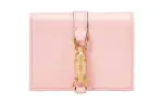 GUCCI Jackie 1961 Ostrich Leather Clutch Wallet, Card Holder Small Women's Pink