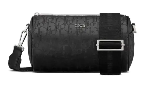 DIOR Leather ROLLER Cylinder Messenger Bag, Shoulder Bag, Crossbody Bag Men's Black