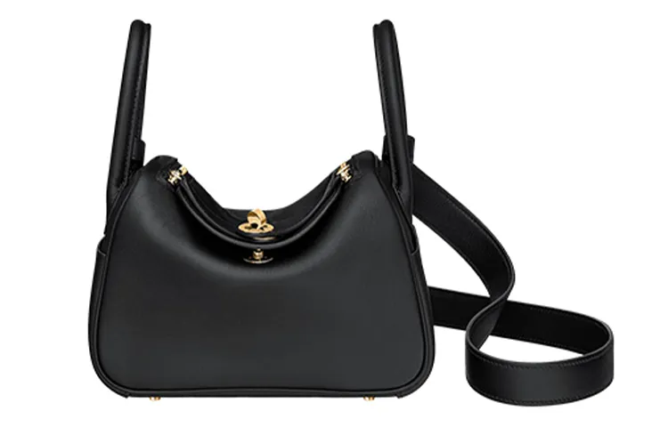 HERMES Lindy Swift Calfskin Handbag 19 Women's 89 Noir Black
