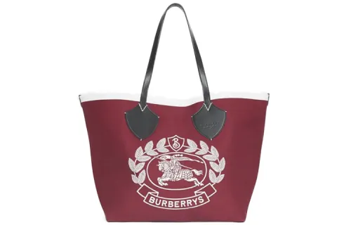 Burberry Cow Leather Handbag Women's Red