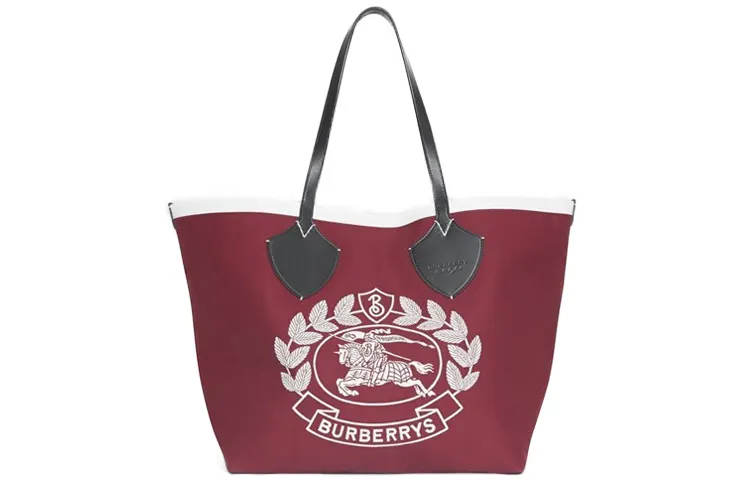 Burberry Cow Leather Handbag Women's Red