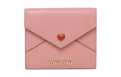 MIU MIU Calfskin Wallet Women's Pink