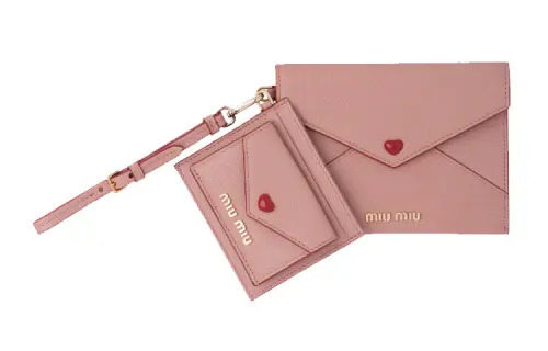 MIU MIU Madras Leather Clutch Women's Pink