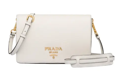 PRADA Cahier Leather Messenger Bag, Shoulder Bag, Crossbody Bag Women's White