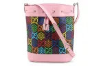 GUCCI Canvas With Leather Bucket Bag, Shoulder Bag, Crossbody Bag Women's Pink/Multicolor/Candy