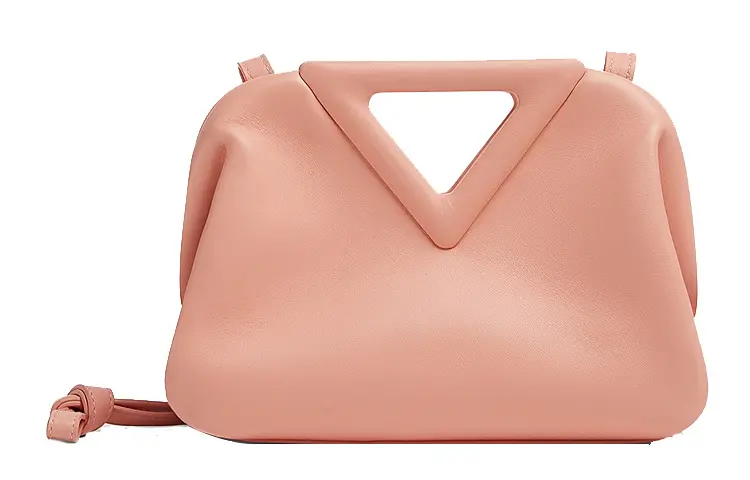 Bottega Veneta Cow Leather Shoulder Bag, Handbag Small Women's Peach Pink