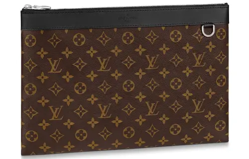 LOUIS VUITTON Discovery Canvas With Leather Handheld Toiletry Bag Large Men's Brown