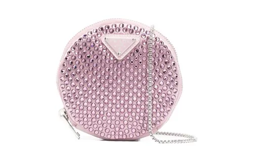 PRADA Leather Crossbody Bag, Shoulder Bag Women's Pink