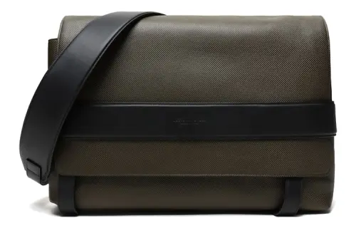 Bottega Veneta Patchwork Cow Leather Messenger Bag, Crossbody Bag Unisex Green/Black