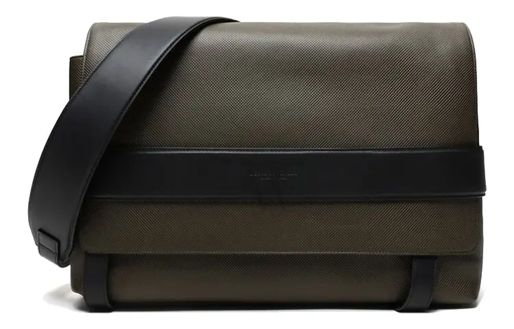 Bottega Veneta Patchwork Cow Leather Messenger Bag, Crossbody Bag Unisex Green/Black