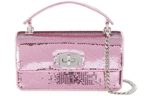MIU MIU Cow Leather Handbag Women's Flesh Pink