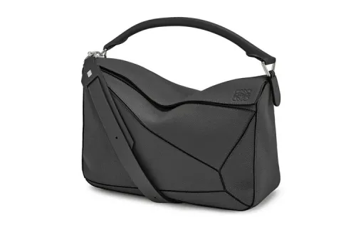 LOEWE Calfskin Geometric Bag, Puzzle Bag, Shoulder Bag, Crossbody Bag, Handbag Large Men's Black