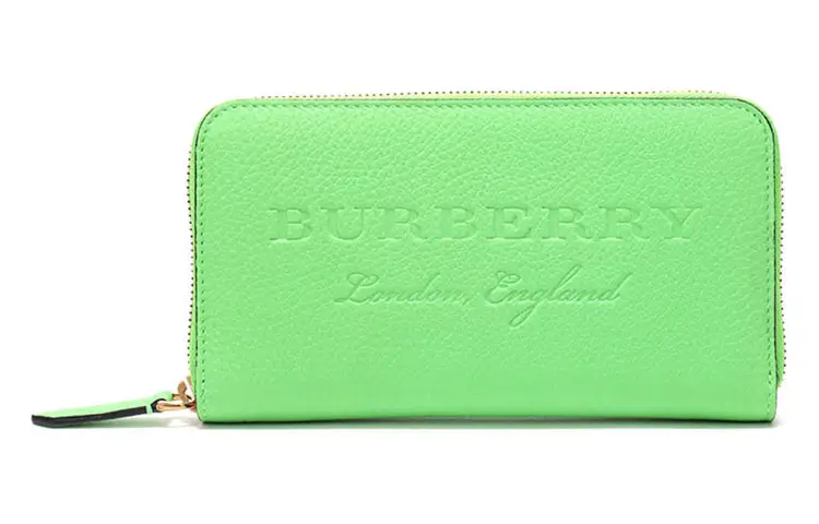 Burberry Tweed Long Clutch Wallet Regular Women's Green