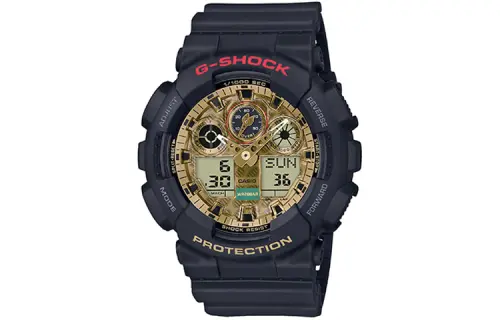CASIO Men Liquid Crystal/Analog Dual Display Series Gold Watch GA-100TMN-1A