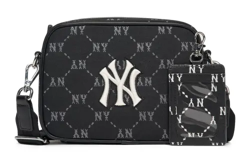 MLB Monogram Collection Polyester Camera Bag, Combo Bag, Shoulder Bag, Crossbody Bag Unisex Black