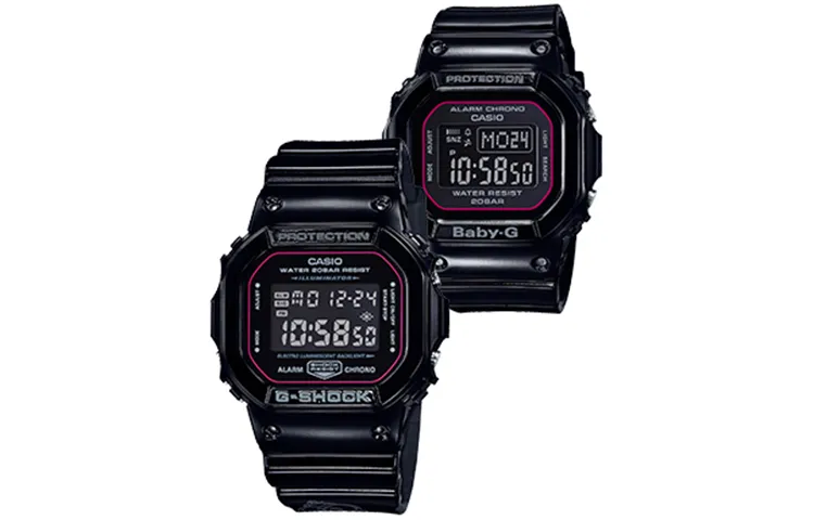 CASIO Quartz Movement Resin Strap Watch Unisex Black Dial