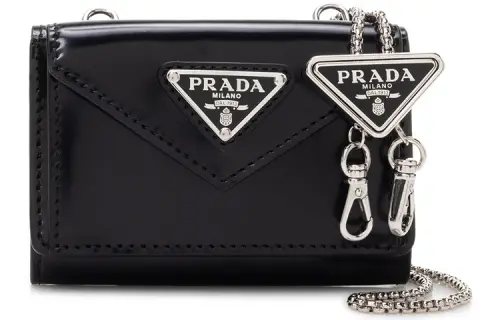 PRADA Calfskin Wallet Women's Black