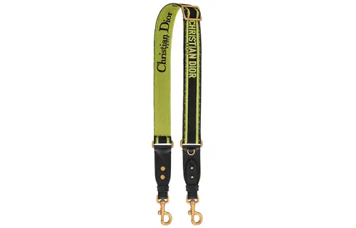 DIOR Embroidery Bag Straps Women's Black And Lime