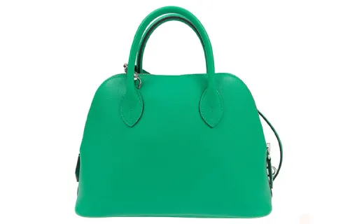 HERMES Bolide Evercolor Leather Handbag Women's 6W Menthe Mint Green