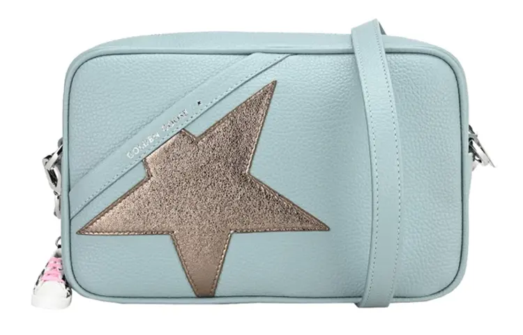 Golden Goose Cow Leather Shoulder Bag Women's Light Blue