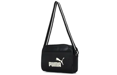 PUMA Artificial Leather With Textile Shoulder Bag, Crossbody Bag Regular Unisex Black