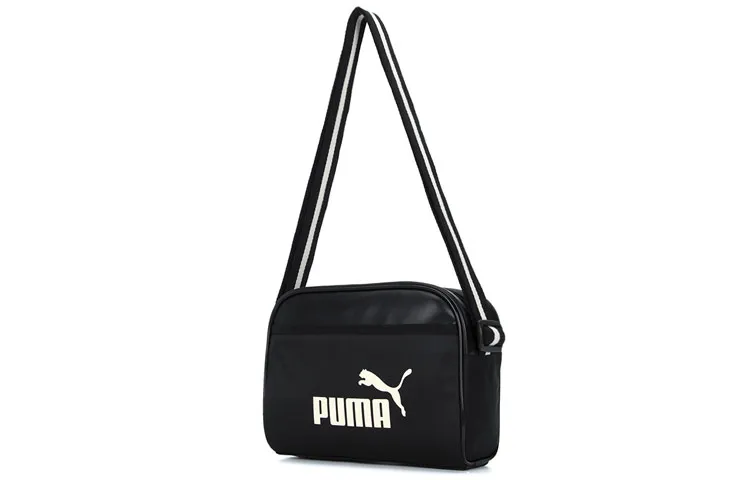 PUMA Artificial Leather With Textile Shoulder Bag, Crossbody Bag Regular Unisex Black