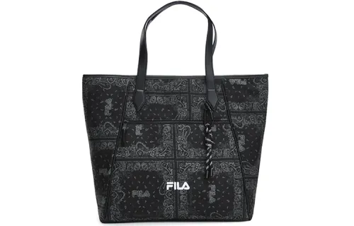 FILA FUSION Fabric, Synthetic Leather, PU One Shoulder Handbag Regular Unisex Pitch Black