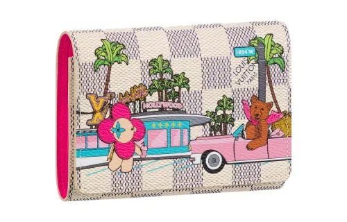 LOUIS VUITTON Victorine Wallet Damier Azur Vivienne Fuchsia Pink