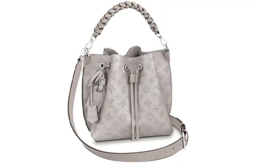 LOUIS VUITTON Calfskin Bucket Bag, Drawstring Bag, Shoulder Bag, Crossbody Bag, Handbag Women's Mouse Gray
