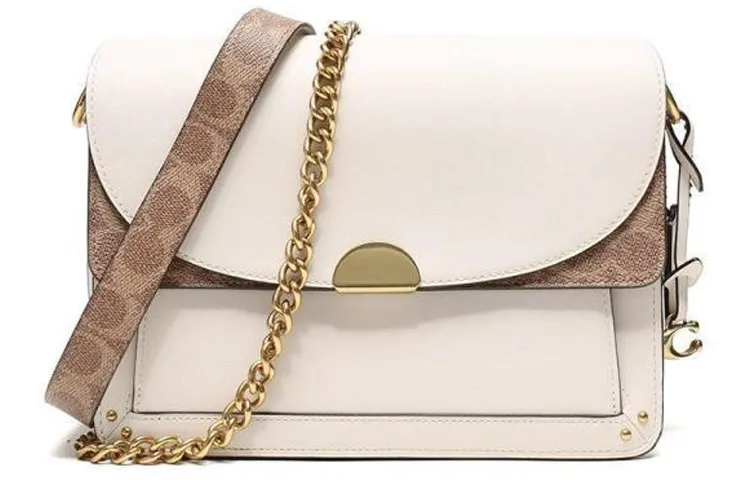 COACH Dreamer Canvas With Leather Crossbody Bags Medium Women's White & Brown Monogram